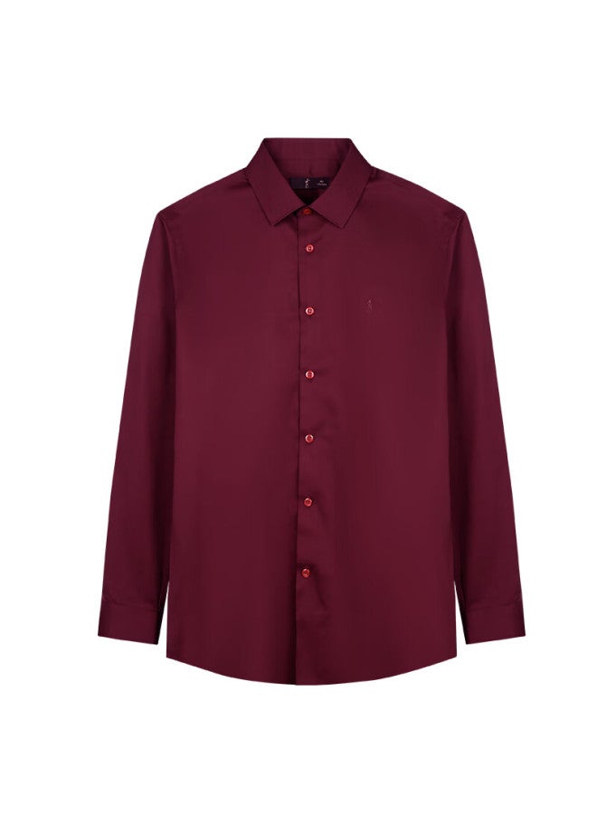 Tries Men's Long Sleeve Solid Color Business Shirt Four Seasons Embroidered Workplace Shirt Spring Autumn Multi-color Star Style - Image 5