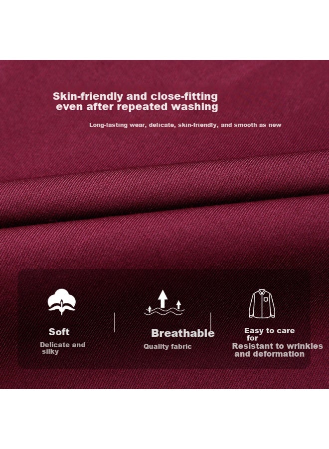 Tries Men's Long Sleeve Solid Color Business Shirt Four Seasons Embroidered Workplace Shirt Spring Autumn Multi-color Star Style - Image 2
