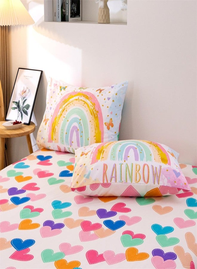NTBED Rainbow Comforter Set with Sheets,5 Pieces Butterfly Bed in a Bag Twin Size for Girls, Lightweight Microfiber Kids Bedding Sets - Image 5