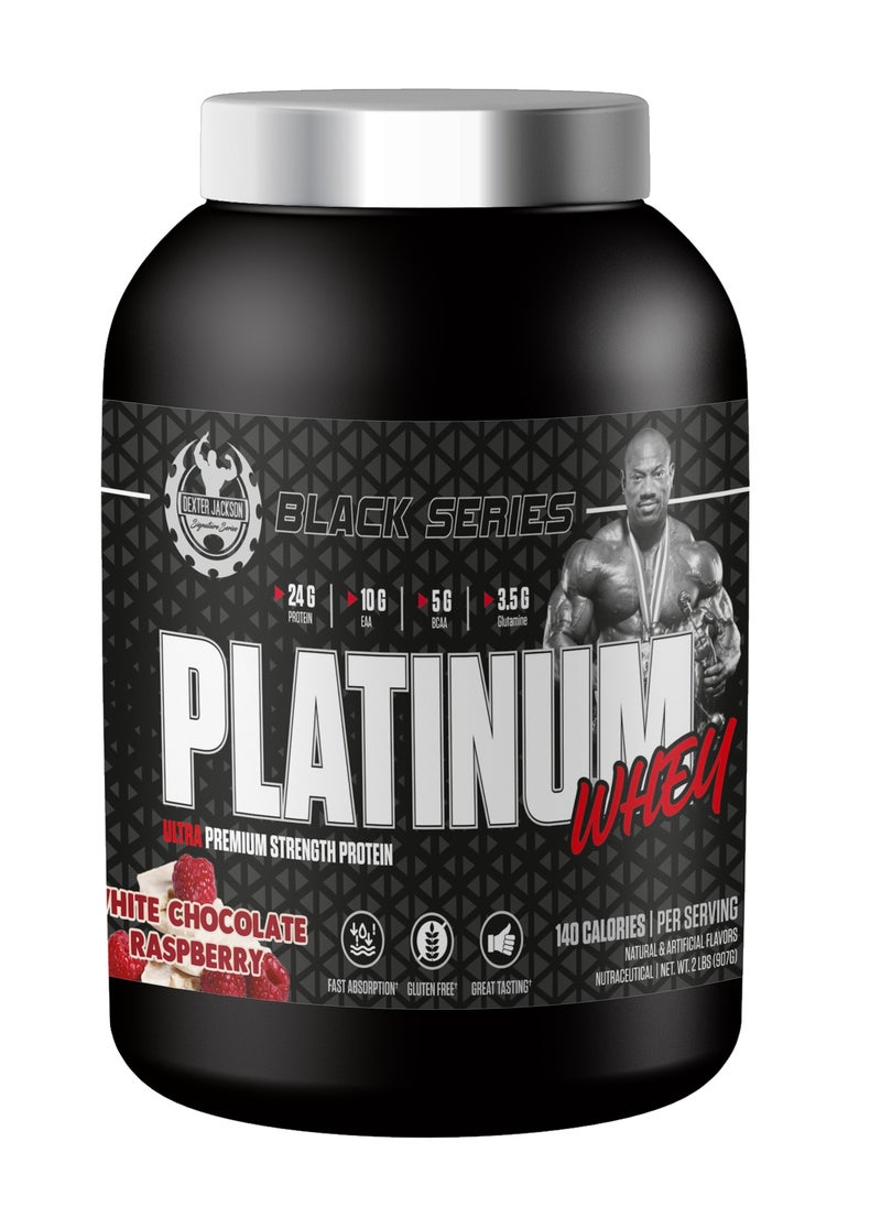 DEXTER JACKSON Black Series Platinum Whey - Ultra Premium Strength Whey & Isolate Protein -White Chocolate Raspberry, 2lbs  - Image 1