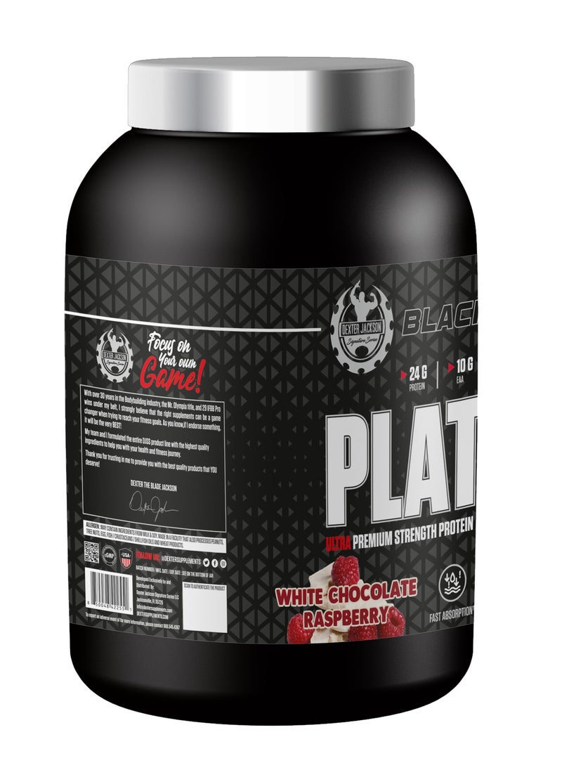 DEXTER JACKSON Black Series Platinum Whey - Ultra Premium Strength Whey & Isolate Protein -White Chocolate Raspberry, 2lbs  - Image 2