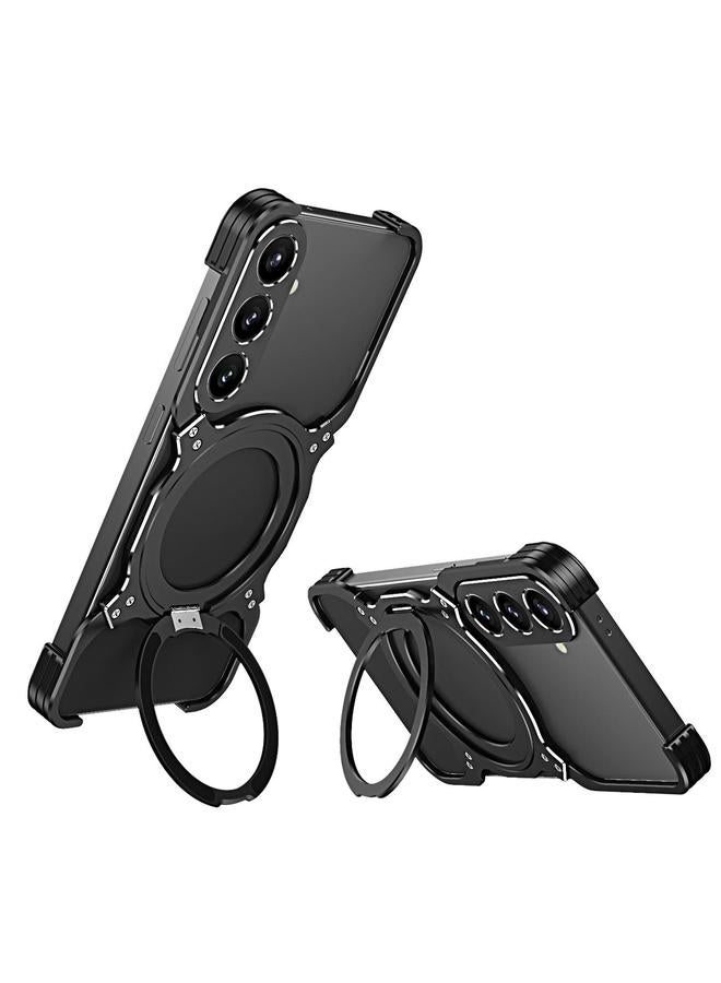 اس-توب جراب معدني لهاتف Samsung Galaxy S25 5G مزود بذراع ميكانيكي بدون حواف وحامل MagSafe - Image 1