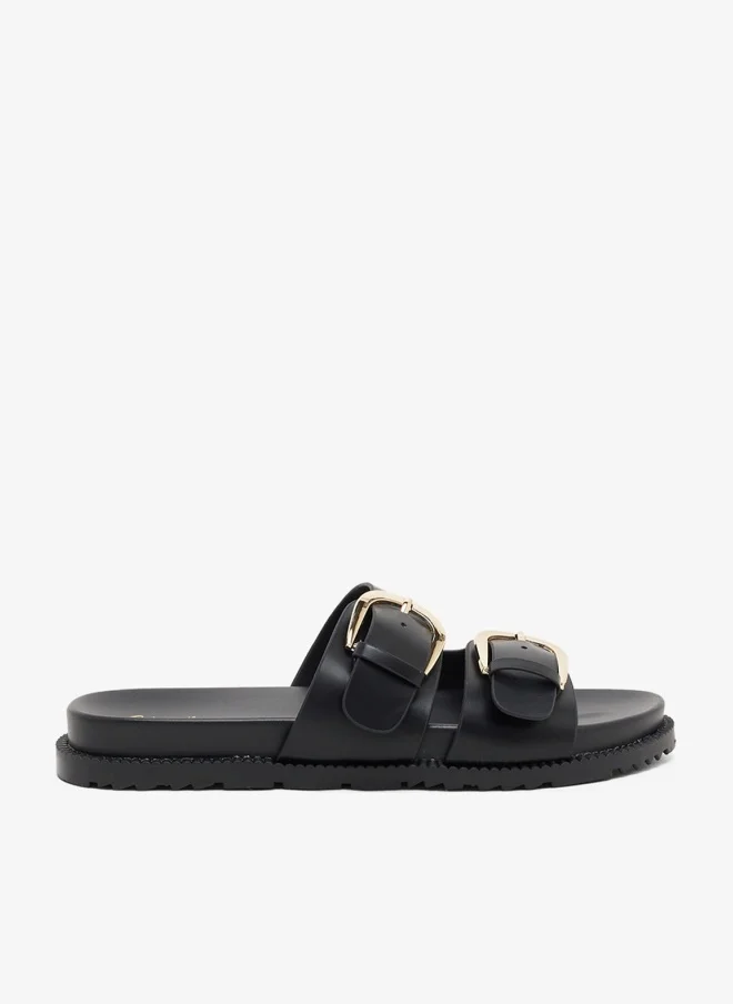 Ginger Chunky Buckle Detail Flat Sandals
