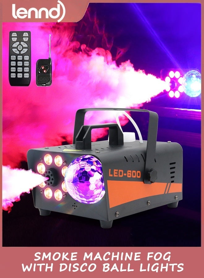 لينند جهاز ضباب مع جهاز تحكم عن بعد، جهاز دخان داخلي للهالوين والحفلات، 1200 واط 6000 قدم مكعب في الدقيقة، 13 لونًا من مصابيح LED ومؤقت لمسرح الدي جي وحفلات الزفاف والتصوير الفوتوغرافي - Image 1