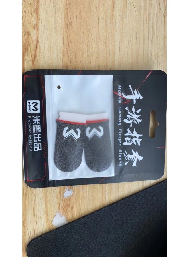 Ultra-thin Gaming Finger Sleeves Anti-slip Sweat-resistant E-sports King Glory Positioning Mobile Game Finger Covers-Product Color:Pair Of Rice Ink Silver Fiber (M Finger Cots)  - Image 1