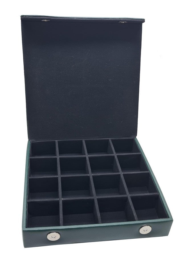 THE CASE PU Leather Jewellery Box Jewellery storage Makeup and, Earring, Multi Purpose, Makeup & Cufflinks Box, Cufflink Box (Green) - Image 4
