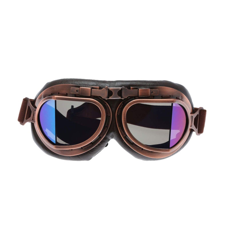 MUXSAM نظارات موتوسيكل قديمة MUXSAM، نظارات موتوكروس ATV، نظارات سباق دراجات التراب، نظارات سكوتر للقيادة على الطرق الوعرة، نظارات مقاومة للرياح والغبار للبالغين رجال ونساء، إطار نحاسي وعدسات ملونة - Image 1