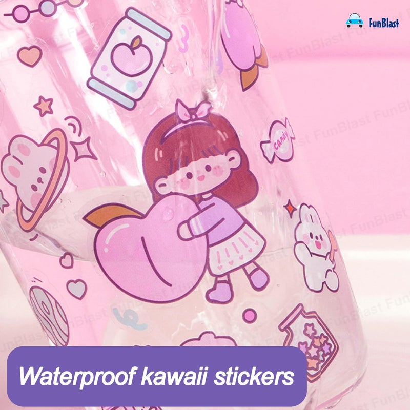 FunBlast ملصقات أرضية ذاتية اللصق من عالم نيني السحري - 100 ورقة ملصقات وشي لطيفة من PVC لمشاريع، مجموعة ملصقات فتيات على الطراز الياباني، تزيين دفاتر، حرف يدوية - 18 × 18 × 2 سم - Image 5