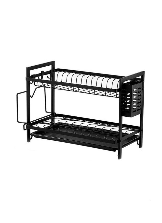 FLYROAD - Two-Tier Dish Drying Rack Black for Kitchen - Image 1