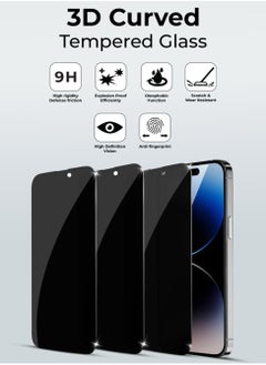 glassology 3Pack Privacy Screen Protector for iPhone 16 Pro Max - 6.9'', Easy Install, Case-Friendly, Anti-Spy, Anti-Fingerprint, Bubble Free, 100% Privacy Protection, Includes Installation Tool  - Image 2