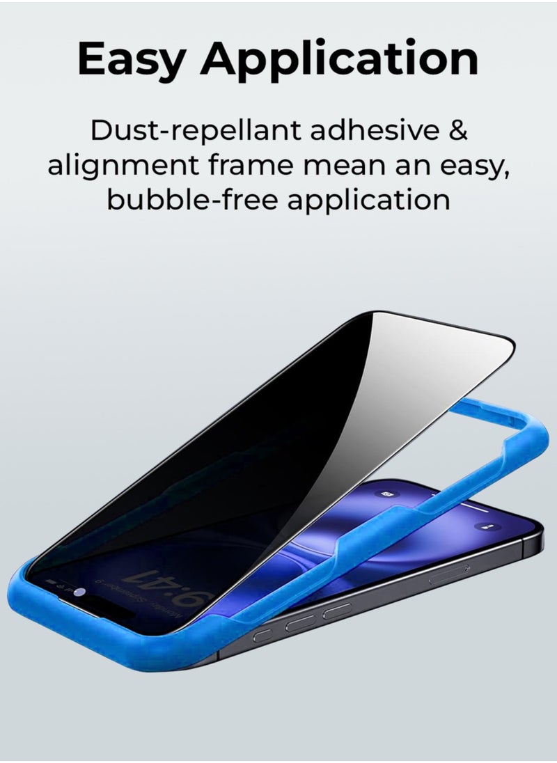 glassology - 3Pack Privacy Screen Protector for iPhone 16 Pro Max - 6.9'', Easy Install, Case-Friendly, Anti-Spy, Anti-Fingerprint, Bubble Free, 100% Privacy Protection, Includes Installation Tool - Image 1
