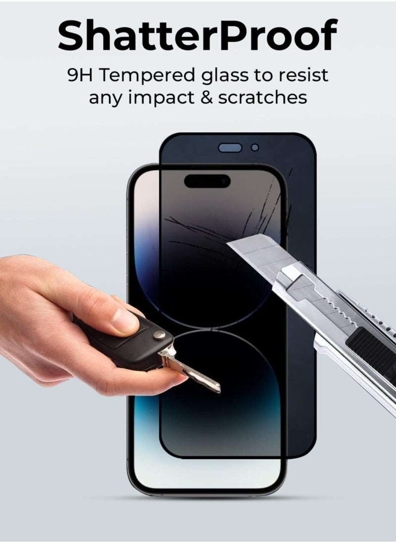 glassology - 3Pack Privacy Screen Protector for iPhone 16 Pro Max - 6.9'', Easy Install, Case-Friendly, Anti-Spy, Anti-Fingerprint, Bubble Free, 100% Privacy Protection, Includes Installation Tool - Image 1