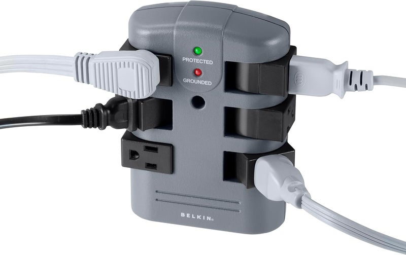 belkin Belkin Power Strip Surge Protector  6 Rotating AC Multiple Outlets Flat Pivot Plug  Heavy Duty Wall Outlet Extender for Home Office Travel Computer Desktop  Phone Charging Brick 1080 Joules  - Image 3
