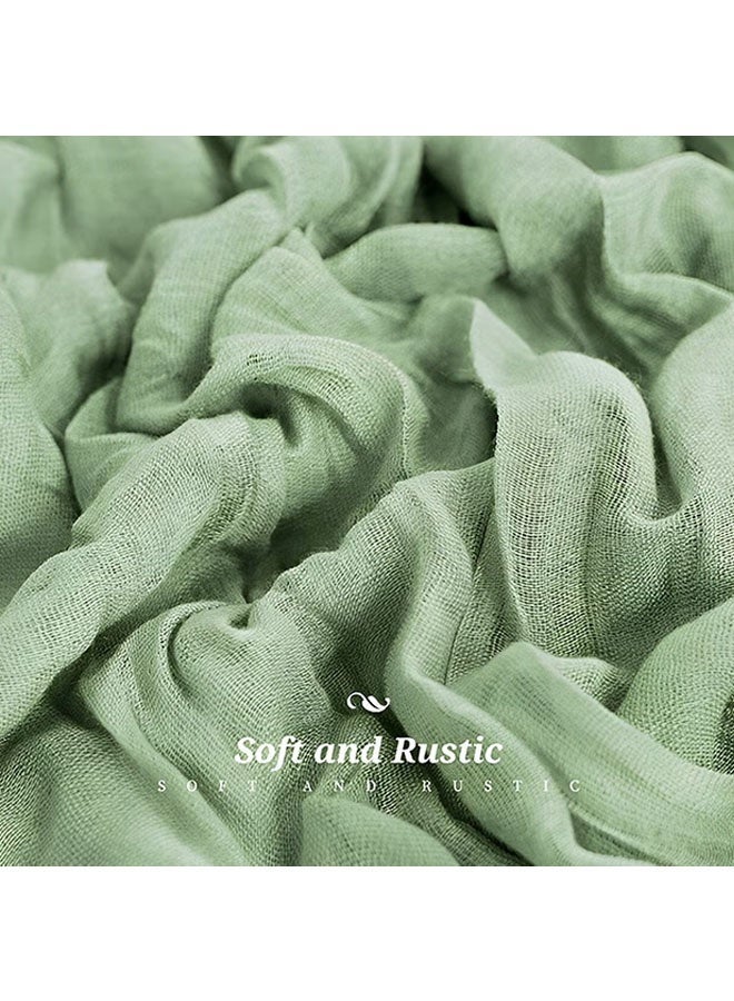 Ailily 6-Piece Cloth Napkins,20 x 20 Inch Gauze Napkin Vintage Boho Cheesecloth Napkin Bulk For Party,Wedding,Reception,Bridal Shower Table Decorations,Green - Image 4