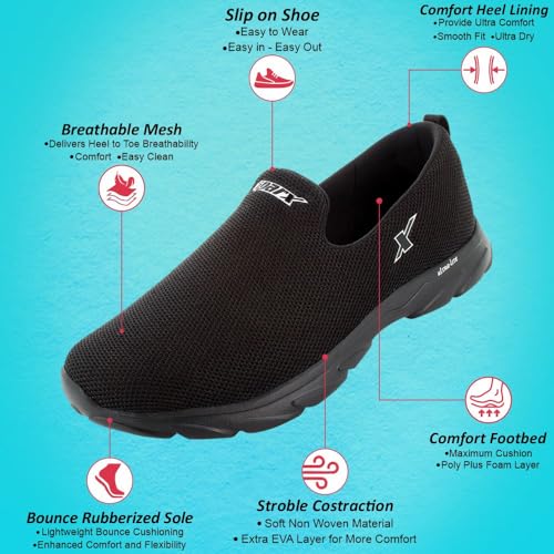 SPARX Mens SM 675 | Enhanced Durability & Soft Cushion | Black Running Shoe - 7 UK (SM 675) - Image 3