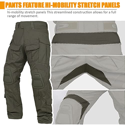 KRYDEX Tactical Men's K3 Combat Pants with Knee Pads (US, Alpha, Large, Regular, Regular, Ranger Green) - Image 4