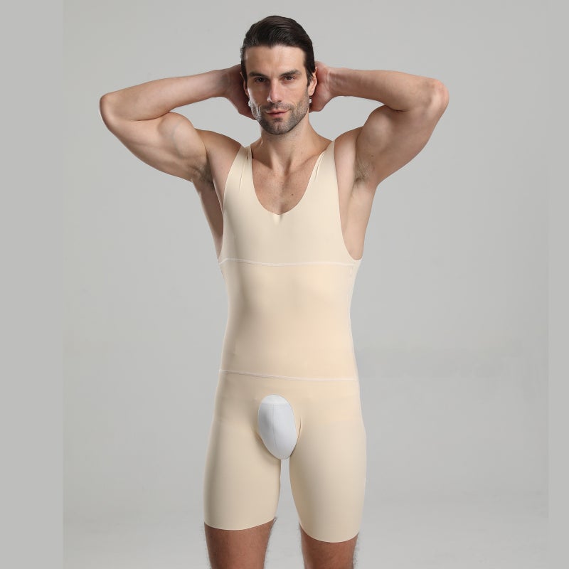 Mens Body Shaper Suit 260g Slimming Tummy Control Lift Black  - Image 2