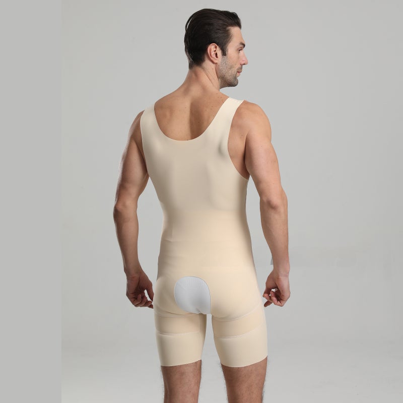 Mens Body Shaper Suit 260g Slimming Tummy Control Lift Black  - Image 4