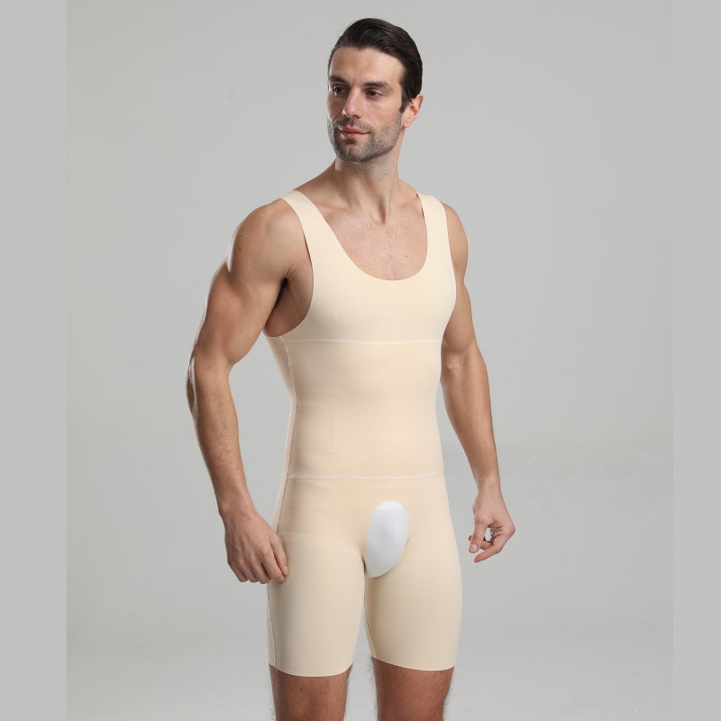Mens Body Shaper Suit 260g Slimming Tummy Control Lift Black  - Image 3