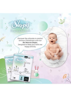 Sleepy Pack Of 168 Baby Bio Natural Premium Size 3 Diapers, 4 - 9 Kg  - Image 2