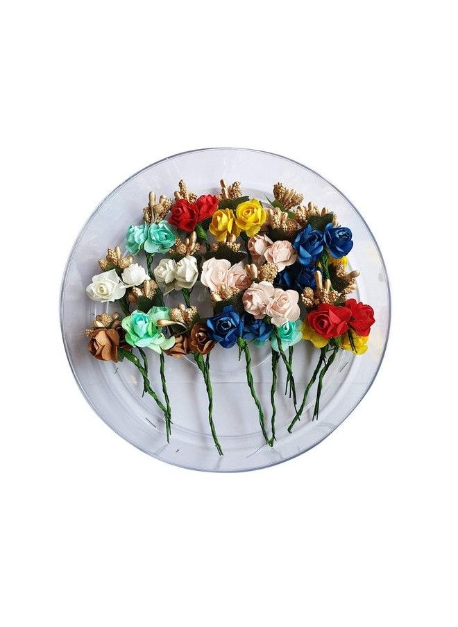 Foreign Holics - Stylish Flowers Juda Hair Pin Hair Accessories 24 Pcs Box Pins (Multicolored) - Image 1