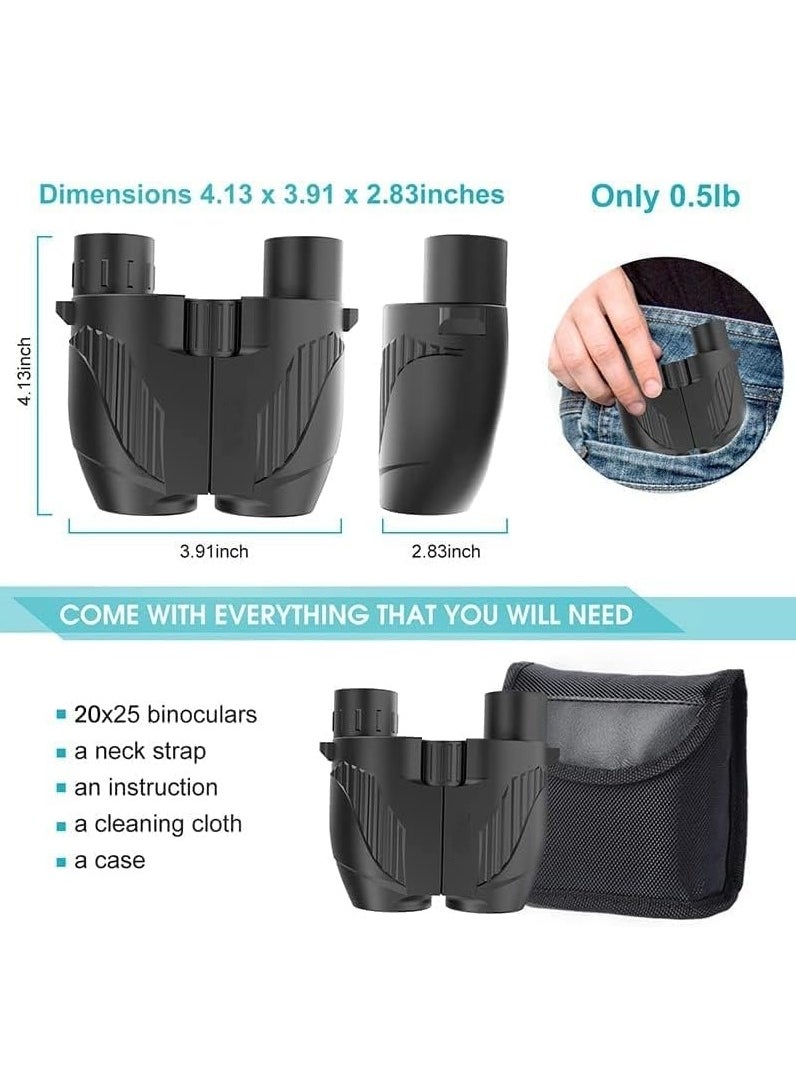Generic Rodcirant Binoculars 20x25 for Adults and Kids, High Power Easy Focus Binoculars with Low Light Vision, Compact Binoculars for Bird Watching and Travel (Black)  - Image 5