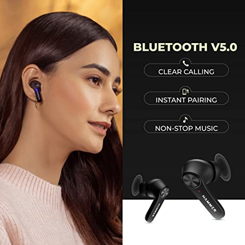 HAMMER Airflow 2.0 Bluetooth Truly Wireless in Ear Earbuds with Mic (Midnight Black) - Image 4