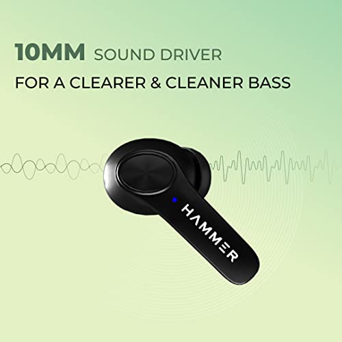 HAMMER Airflow 2.0 Bluetooth Truly Wireless in Ear Earbuds with Mic (Midnight Black) - Image 5