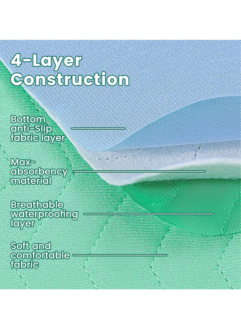 Generic 86cm x 91cm Absorbent Positioning Bed Pads for Elderly with Handles, Washable Waterproof Incontinence Draw Sheets, Reusable Bed Mobility Under Pads for Seniors Disabled & Bedridden Patients Fast-Drying  - Image 4