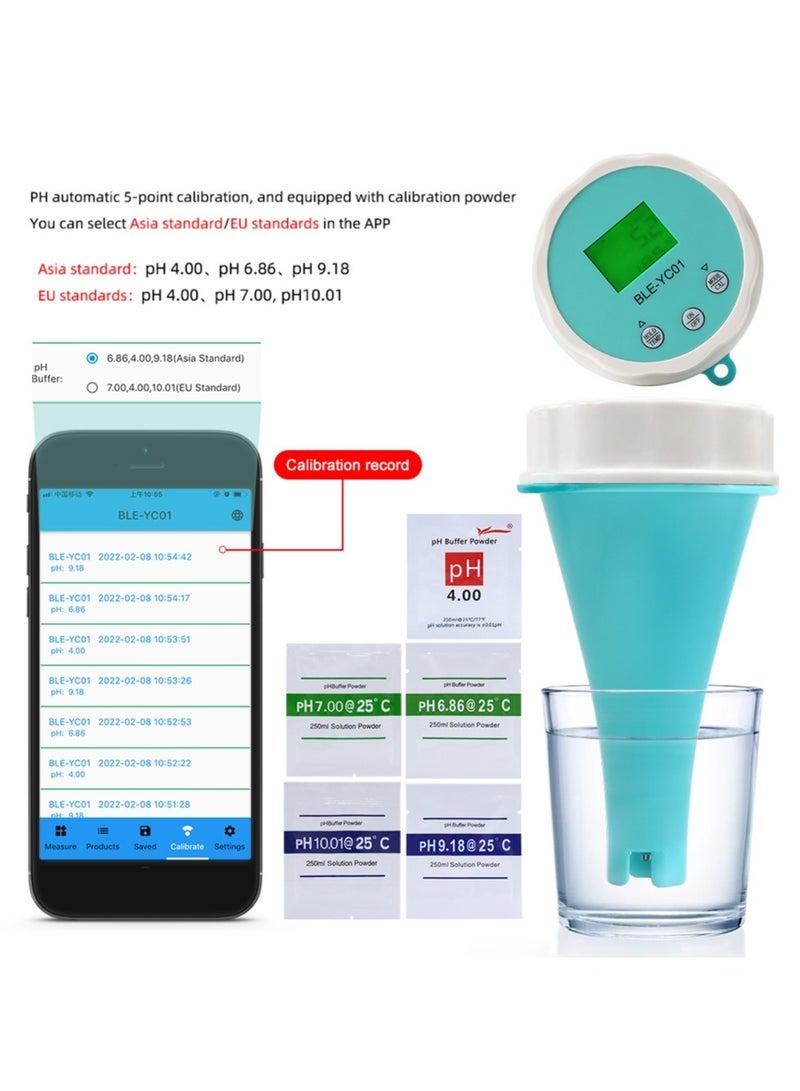general 6 in 1 Residual Chlorine Monitor PH/ORP/EC/TDS Water Testing, Backlit LCD Display, Smart Equipment for Home Swimming Pools, Accurate and Easy to Use Water Monitor - Image 3