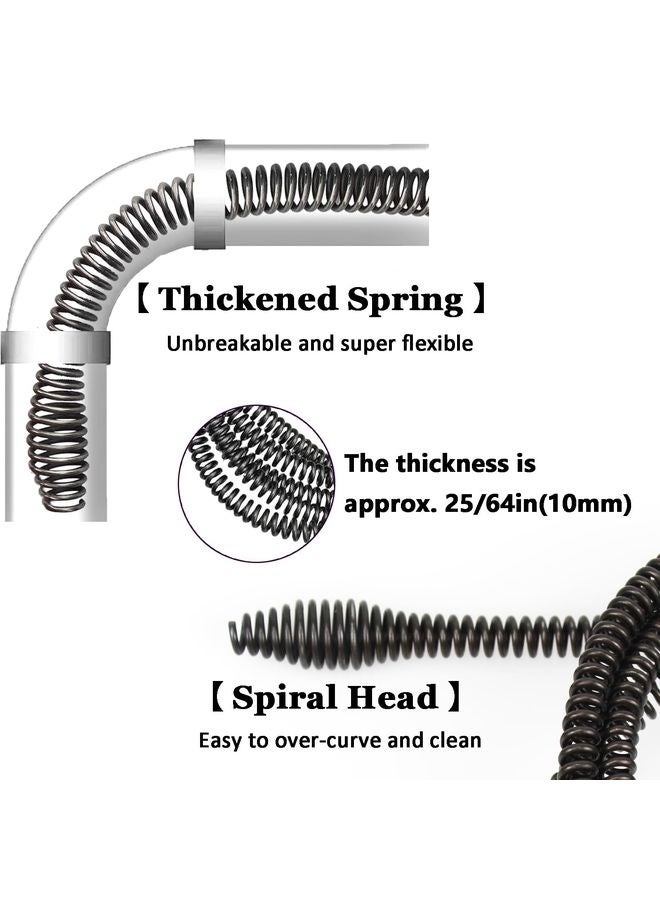 هومستر مثقاب ثعبان 10 مم عالي الخدمة مزود بمحول للثقوب -مزيل مدخنة للسباكة المرنة 6.5FT/2M للمطبخ والحمام والمراحيض وغطس الدش والأنابيب - Image 4