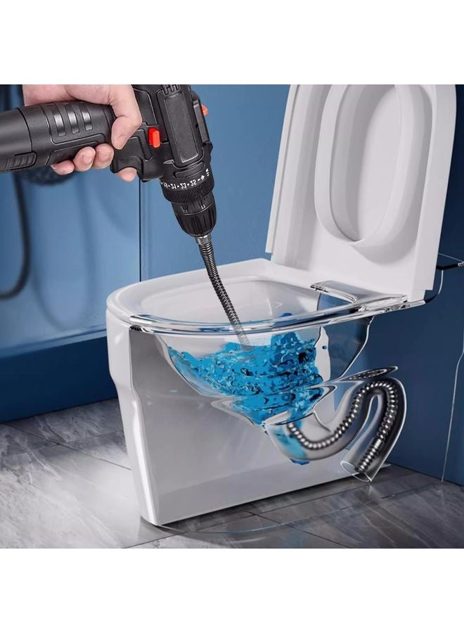 هومستر مثقاب ثعبان 10 مم عالي الخدمة مزود بمحول للثقوب -مزيل مدخنة للسباكة المرنة 6.5FT/2M للمطبخ والحمام والمراحيض وغطس الدش والأنابيب - Image 1