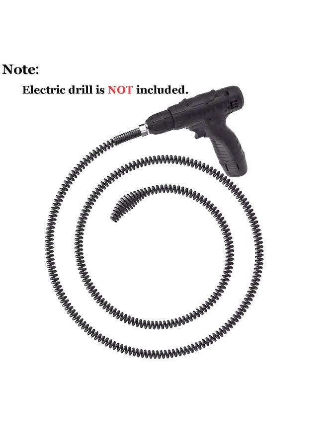 هومستر مثقاب ثعبان 10 مم عالي الخدمة مزود بمحول للثقوب -مزيل مدخنة للسباكة المرنة 6.5FT/2M للمطبخ والحمام والمراحيض وغطس الدش والأنابيب - Image 5
