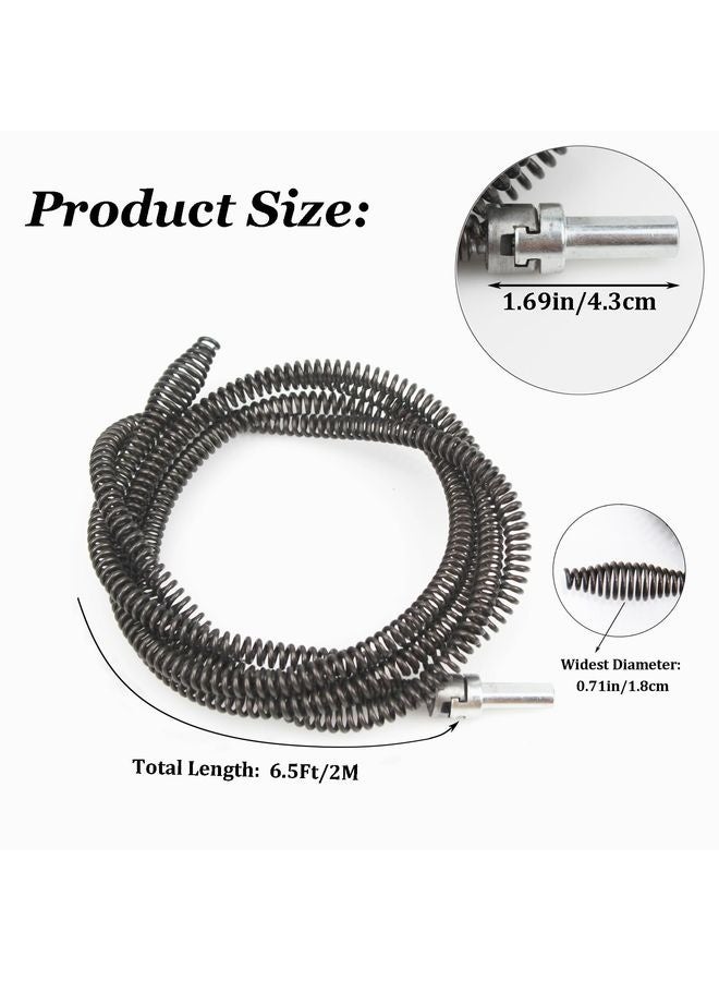 هومستر مثقاب ثعبان 10 مم عالي الخدمة مزود بمحول للثقوب -مزيل مدخنة للسباكة المرنة 6.5FT/2M للمطبخ والحمام والمراحيض وغطس الدش والأنابيب - Image 3