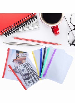 Generic A5 Binder Pockets, 6 Holes Zipper Envelopes Planner Inserts Binder Pouch for 6-Ring Notebook Binder,  Waterproof PVC Loose Leaf Bags Document Folders Filing Bags, Multicolor  - Image 3