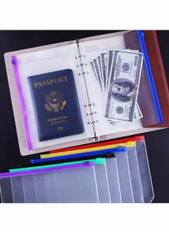 Generic A5 Binder Pockets, 6 Holes Zipper Envelopes Planner Inserts Binder Pouch for 6-Ring Notebook Binder,  Waterproof PVC Loose Leaf Bags Document Folders Filing Bags, Multicolor  - Image 5