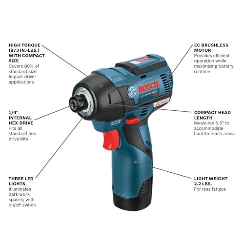 Bosch PS42N 12V Max Brushless Impact Driver (Bare Tool) - Image 2