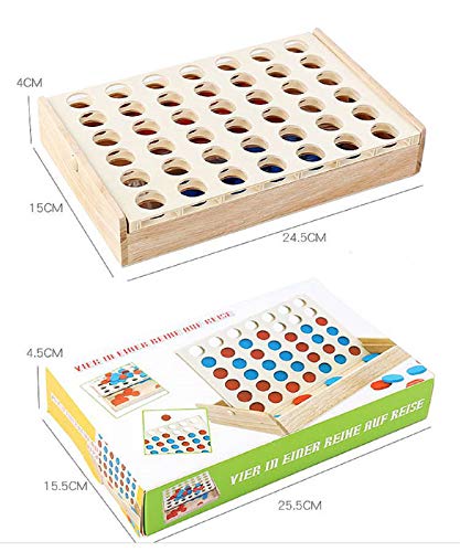 SHUYUE 4 in a Row Wooden Board Game Foldable Line Up 4 Classic Family Toy Educational Toy For Kids and Family - Image 5