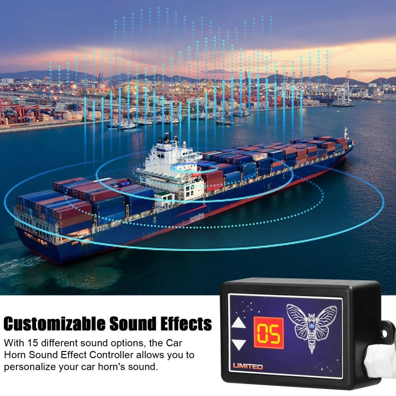 Car Horn Sound Controller: 12-24V, 15 Customizable Sound Effects - Adjustable Volume Levels, Real Time Digital Display for Car Owners - Image 4