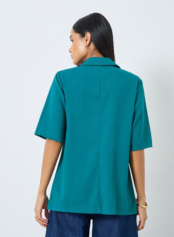 ستايلي بلوزة بقصة بوكسي وأكمام قصيرة - Image 5