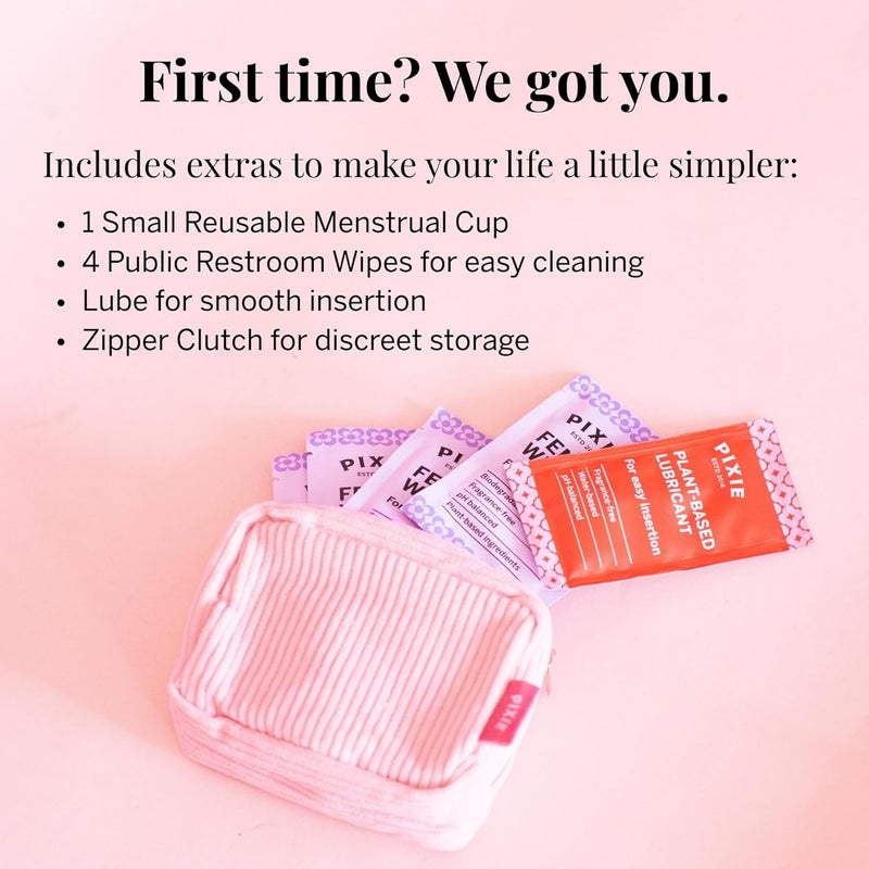 Pixie Cup - Soft, Safe, Reusable Menstrual Cup - Ranked 1 for The Best Tampon Alternative - 100% Medical-Grade Silicone Period Cup for Feminine Care - Buy One We Give One (Plum, Small) - Image 5