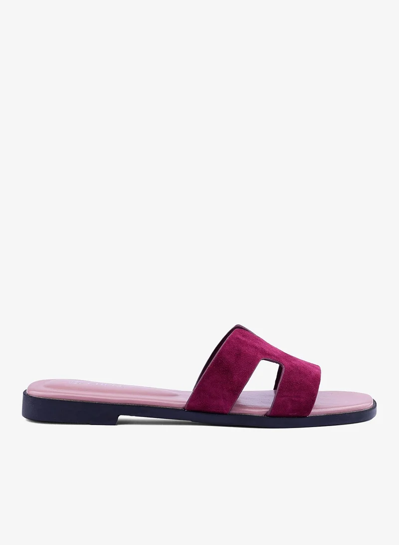 Cuple Womens suede flat sandals