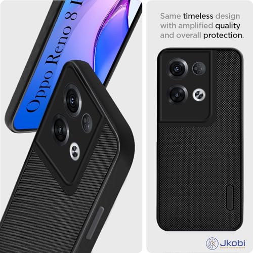Jkobi Back Cover Case for Oppo Reno8 Pro 5G | Reno 8 Pro 5G (Textured Grip Design | Camera Protection | Slim and Light Weight | Soft Touch and Feel | Black) - Image 3