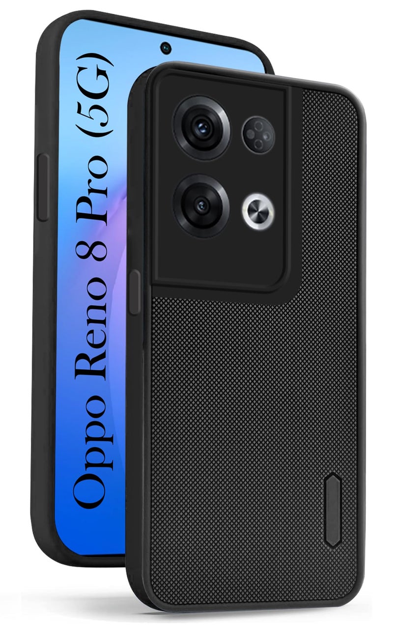Jkobi Back Cover Case for Oppo Reno8 Pro 5G | Reno 8 Pro 5G (Textured Grip Design | Camera Protection | Slim and Light Weight | Soft Touch and Feel | Black) - Image 1
