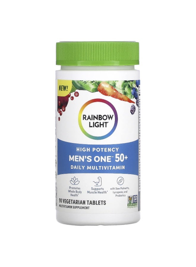 Rainbow Light, Men's One 50+ Daily Multivitamin, High Potency, 90 Vegetarian Tablets (Packaging may vary) - Image 1