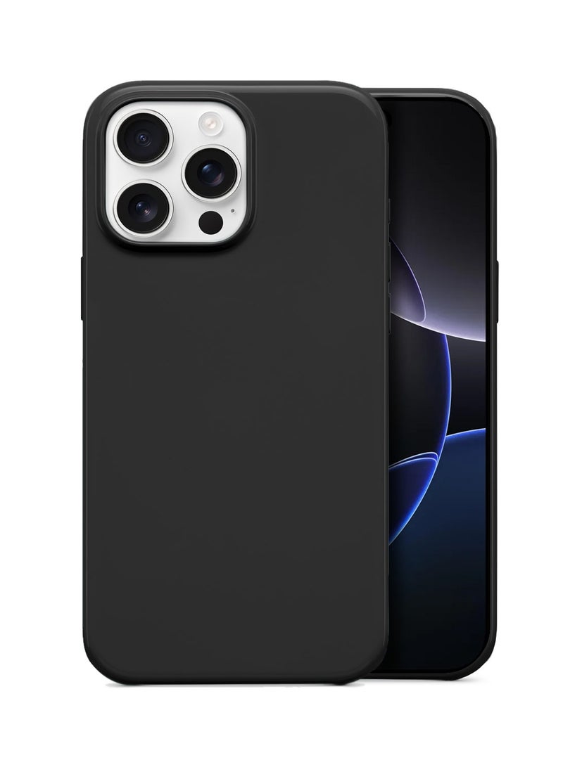 دبليو تيك ابل ايفون 16 برو ماكس 5 جي 2025 سوبر نحيفة ، نحيف مثل القشرة الصلبة للكمبيوتر الشخصي Magsafe ، غطاء حافظة حماية زاوية الشفاه المزروعة (MCMPMN) - أسود - Image 1