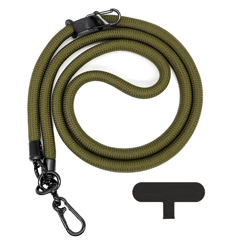 GadgetBite Phone Lanyard for Mobile Strap String Multipurpose Hand Wrist Strap Cross Body Shoulder Strap for Hand Free Carrying Keychain for Cellphone Camera Keys ID Card USB Flash Drive - Olive Green - Image 1
