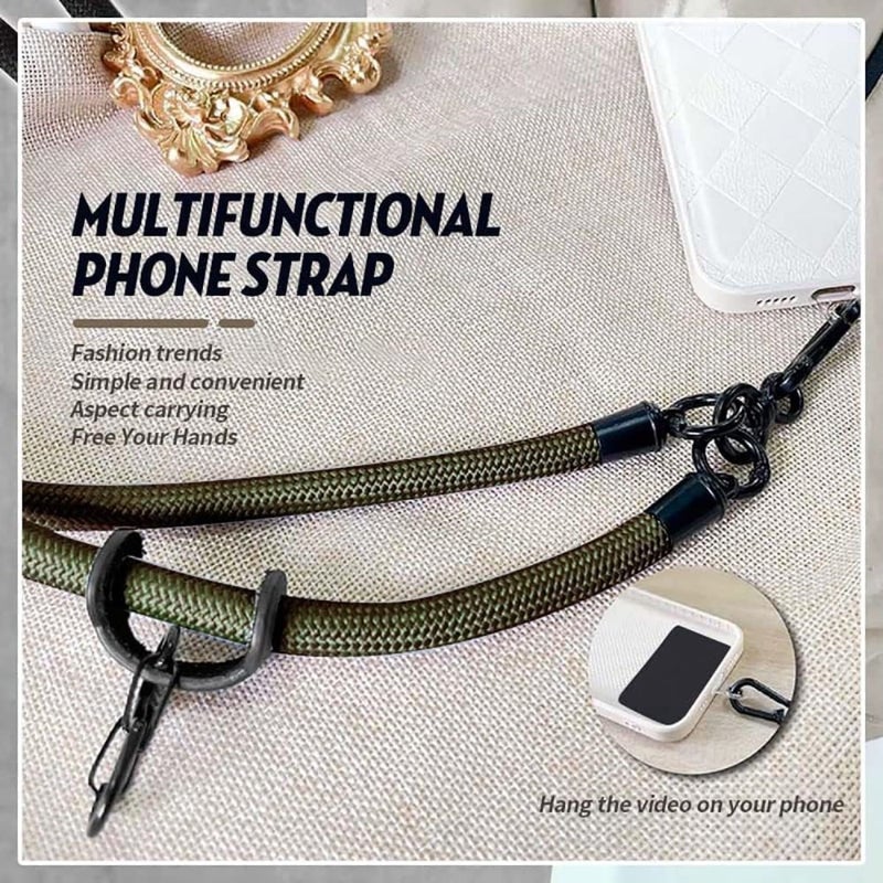 GadgetBite Phone Lanyard for Mobile Strap String Multipurpose Hand Wrist Strap Cross Body Shoulder Strap for Hand Free Carrying Keychain for Cellphone Camera Keys ID Card USB Flash Drive - Olive Green - Image 2