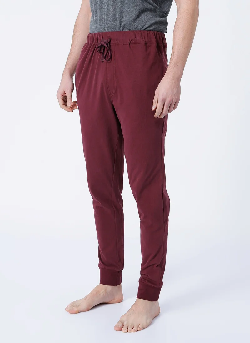 D'S DAMAT Ds Damat Ds200012004 Normal Waist Claret Red Men's Pajama Bottom