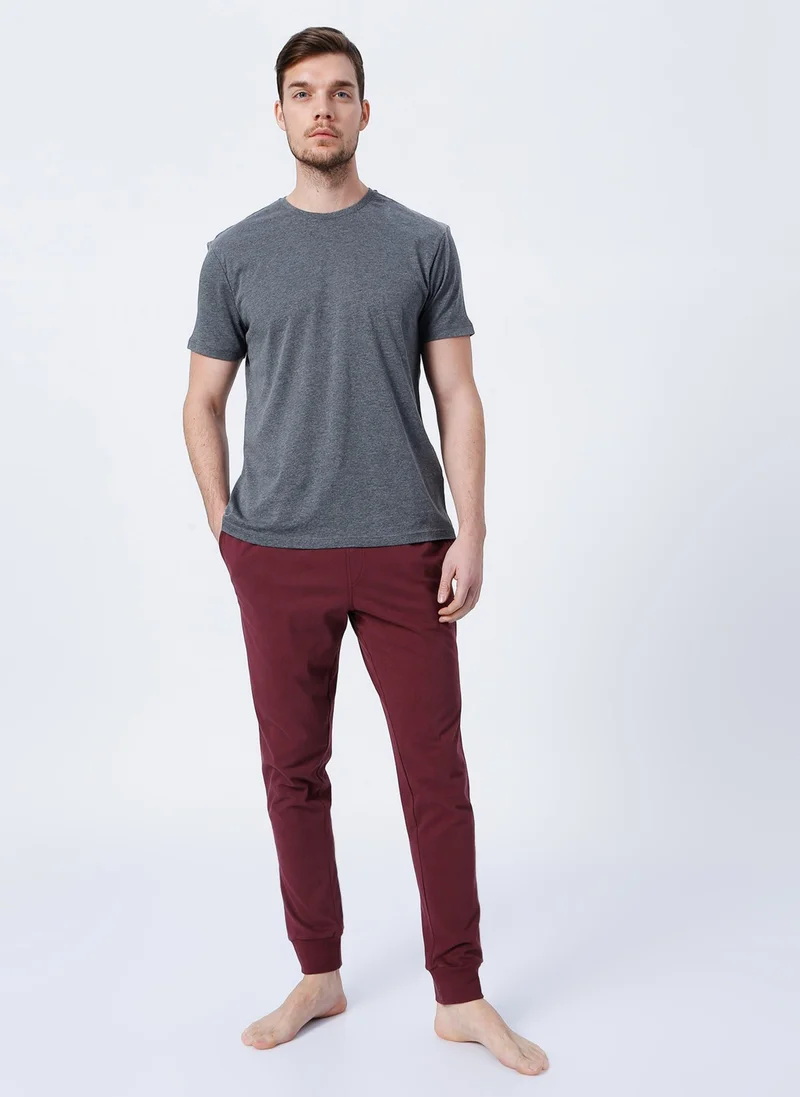 D'S DAMAT Ds Damat Ds200012004 Normal Waist Claret Red Men's Pajama Bottom